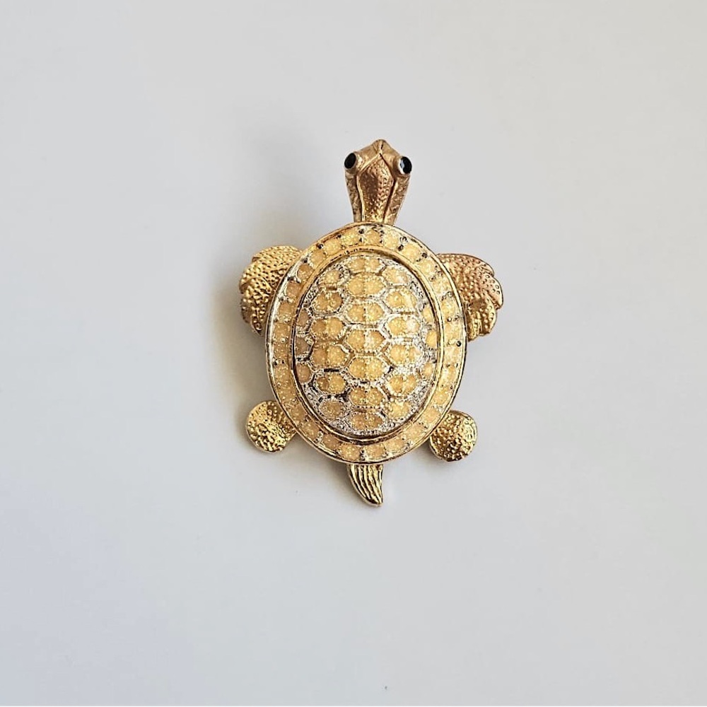 Gold Turtle Brooch
